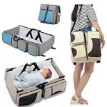 Baby Bassinet Portable Travel Crib Diaper Bag Changing Station with Mat Foldable Bed Multi-Functional Carry Cot for 0-12 Months