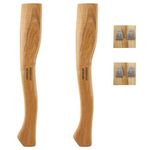 2 pack American Hickory Axe handle replacement for 14" axes that use 1-1/4 pound heads Complete Set with Wooden and Steel Wedges - Hatchet handle replacement - hickory hatchet handle replacement axe