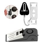 2 Packs Portable Door Stop Alarm & Door Lock, Upgraded Home Security Door Locker Devices Pocket Door Stopper Self Defensey Tools for Hotel Travel Home Apartment House