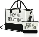 Book Lovers Gifts Tote Bag & Makeup Bag Book Gifts Bookish Gifts Cosmetic Bag Gifts for Readers Coworkers Women Best Friend Sister Grandma Mom Canvas Bag for Party Birthday Retirement Mothers Day