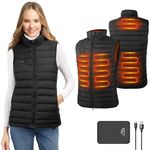 seenlast Heated gilet for Women,Heated Vest with 10000mAh Battery Pack,Lightweight Thermal Body Warmer, Slim Fit Electric Rechargeable Heated Jacket for Camping, Motorcycle, Skiing, Hunting