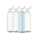 Musttbuy Refillable Bottle with Cap - Clear Plastic Bottle with Fliptop Cap, 16oz/500ml Clear PET Empty Bottle, Refillable Bottle for Soap, Lotion, Shampoo, Body Wash, Liquids (4 Pack)