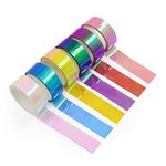 6 Rolls Holographic Tape 5M/196.8In, Assorted Colored Tape Set, Decorative Tape, Prismatic Glitter Tape Hoops for DIY Arts Crafts Decoration Scrapbooking Gifts Wrapping (6 PCS)