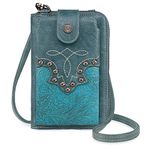 Montana West Small Crossbody Cell Phone Purses for Women Western CellPhone Wallet Bags, Z-turquoise 2005, Small