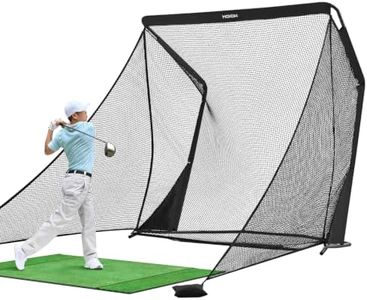 MOXOW APEX 8.5 ft x 8.5 ft Heavy-Duty Golf Practice Net with Side Shank Nets, Indoor & Outdoor Backyard Golf Training System for Full Swings, Carry Bag Included