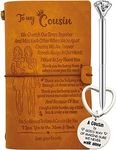 Cousin Birthday Gifts for Women, Cousin Journal with Pen, Best Cousin Keychain, Sister Cousin Gifts, Female Cousin Gifts, To My Cousin Leather Journal 140 Pages Notebook, Gifts for your Cousin Girl