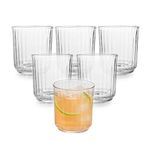 Libbey Paneled Double Old Fashioned Rocks Glasses, 11.2-ounce, Set of 6