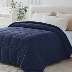 Homelike Moment Oversized King Comforter - Blue Duvet Insert Down Alternative Bed Oversize King Comforter, Lightweight Bedding Comforters Quilted Soft All Season Reversible Navy/Light Blue