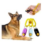 Sage Square Dog Training Clicker with Wrist Strap - Big Button Clicker for Effective Behavioral Training, Perfect for Dogs, Cats, Birds - Color May Vary, for Effective Behavioral Training (Pack of 3)