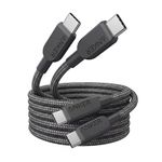 Anker 240W USB C to USB C Cable (2Pack,6ft/1.8m), USB C Charger Cable Fast Charge for MacBook Pro, iPhone 17/16/15, iPad Pro, Samsung Galaxy,and More(USB 2.0)