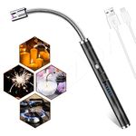 VazzLox Electric Lighter for Candles Rechargeable Electric Gas Lighter for Home Use Candle Lighter Plasma Lighter Flameless Windproof USB Lighter 360° Flexible Neck Arc Lighter for Diwali Fireworks