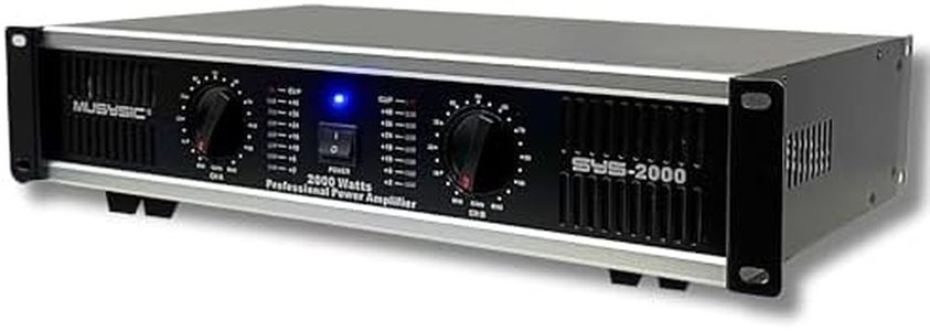 MUSYSIC Aluminum 2 Channel Power Amplifier Distortion Free And Clear Sound - Professional 2U Chassis Rack Mount Amplifiers For Djs/Experts/Events W/Atr Technology/Xlr And 1/4 Inch Inputs - 2000Watts