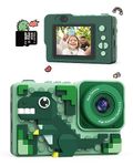 Kizeefun Kids Camera, Cartoon Dinosaurs New Building Block Kids Cameras Christmas Birthday Present for Boys Girls Age 3 4 5 6 7 8 9 10 11 12 Years Old, 32GB SD Card Included