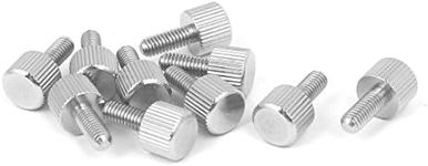 uxcell Computer PC Case M4 x 10mm Stainless Steel Flat Head Knurled Thumb Screw 10pcs