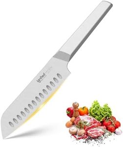 IGNITED CUTLERY Santoku Knife 7 Inch, One-Piece Chef Knife, German 1.4116 High Carbon Stainless Steel Kitchen Knife, Sharp Chopping Knife With All Steel Handle