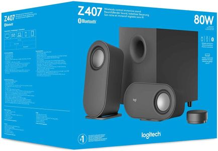 Logitech Z407 Bluetooth Computer Speakers – Wireless Subwoofer System