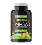 AquaOmega Ultimate Strength Plant-based Omega 3 High DHA Supplement, Omega 3 Supplements with EPA from Omega 3 Algae Oil, 2480mg of Vegan Omega 3, 240 Softgels