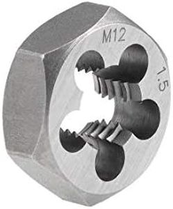 uxcell Hex Rethreading Die M12 x 1.5 Pitch Carbon Steel Metric Hexagon Taper Pipe Die Accuracy Grade: 6g