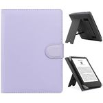 LIUDENWIN Universal Case for 6",6.8" Paperwhite E-Reader, Compatible with Kobo Clara HD/Kobo Clara 2E Leather Stand Cover for 6-6.8'' Pocketbook/Tolino E-Book Reader,Purple