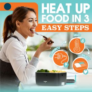 TRAVELISIMO Extra-Large Heated Lunch Box – Portable Food Warmer