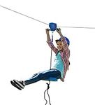 HearthSongÃ‚ HearthSongÃ‚ 150-Foot Blue Zipline Kit for Kids - Adjustable and Removable Seat - Non Slip Carriage Handles and Rubber Brake - Backyard Playground Equipment - Approx. 150'L