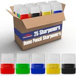 25 Pack Handheld Manual Pencil Sharpeners in Bulk Plastic Pencil Sharpeners for School, Kids, Teachers - Use for Colored Pencils, #2 Pencils, Crafts, Art Classrooms, Camp