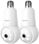 Septekon 4MP Light Bulb Camera 2 Pack, 360 Light Socket Security Camera Outdoor Indoor 2.4GHz WiFi, 2K Full Color Night Vision, Motion Detection Alarm, IP65 Waterproof, Two-Way Audio