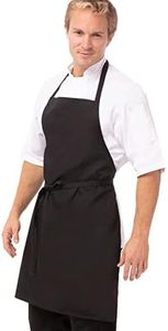 Chef Works Men's Bib Apron, Black