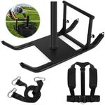 GDFISH Large Weight Sled, Adjustable Height Handle Push Sleds, Workout Fitness Sled for Training Running Speed, Compatible with 1" & 2" Weight Plate, Easy Obstacle Clearance for Grass, Sand, Cement
