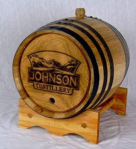 Personalized Engraved White American Oak Aging Barrels (3 Liter) - New Wooden Barrels To Age Your Own Whiskey, Bourbon, Wine, Tequila, Rum, Scotch, Beer, & More | Personalized Design Engraved RHB141