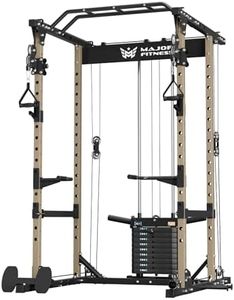MAJOR FITNESS Drone1 Power Cage - Multi-Function Power Rack for Home Gym, Squat Rack, Cable Crossover System, for Strength Training, Heavy-Duty Steel Construction (D1AW Power cage only, Desert)