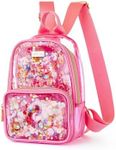 Packed Party Pink Mini Clear Confetti Backpack Women Small Fashion Shoulder Bag; Great for Ladies at Work, Travel, and the Beach