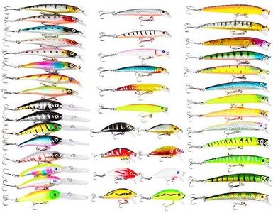 CHSEEO 43 Piece Wobbler Artificial Bait Set Fishing Bait Trout Bait Fishing Hooks Perfect for Pike Zander Fishing Perch Trout Cod Swimbait Jerkbait Fishing Accessories Fishing Set #3