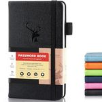Password Book with Alphabetical Tabs: Small Password Keeper Book for Seniors with Extra Space to Change Password, Address with Tabs Home or Office for Internet Log in 6.1 * 3.7(Black)