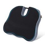 ZHOOGE Seat Cushion, Office Chair Cushions, Car Seat Cushion, Memory Foam Chair Pad with Adjustable Strap, Non-Slip Bottom, Ideal Tailbone Cushions for Coccyx, Back & Sciatica Pain Relief