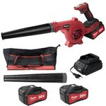 ENON Cordless Air Blower 20V, 2 in 1 Portable Blower & Vacuum, Multipurpose Long Leaf Battery Powered Handheld with Variable Speed for Gardening Works, Car Cleaning, Dust Cleaning (XE-CD6502)