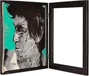 KAIU Vinyl Record Frame - Solid Wood with Clear Acrylic to Display Your Album- Innovative Open/Close Mechanism to Ease Your Album Changeover (Black, LP)
