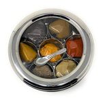DK Stainless Steel Masala Box, Stainless Steel Spice Box, Stainless Steel Masala Dabba, Stainless Steel for Chefs With PREMIUM QUALITY SPICES include By Rani Foods Inc