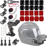 WLPREOE 37in1 Motorcycle Helmet Chin Mount Kits for GoPro Hero 10 9 8 7 Black Silver White 6 5 4 and Other Action Camera with Camera Tethers, Mount Bases and Adhesive Pads