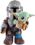 Mattel Star Wars Clan of Two: The Mandalorian Plush Set with 11-inch Mandalorian Soft Doll, Smaller Detachable Grogu Figure & Sound Feature