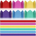 Fainne 100 Pieces Tissue Paper Crowns Christmas Cracker Hats Crackers Fillers for Family DIY Crafts Xmas Party Favor Supplies(Cute Color)