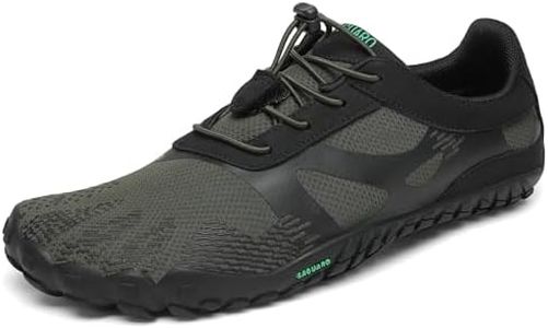 SAGUARO Barefoot Shoes Men Wide Toe Box Minimalist Trail Runner Sneakers Mens Fitness Gym Shoe Vitality III Size US 13.5 Women/11.5 Men Pale Green