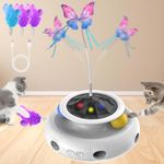 SUNFATT Cat Toys for Indoor Cats,Interactive Cat Toy,USB Charging 3-in-1 Automatic Jouet Pour Chat,Hide-and-Seek for Cat Feather Toy,Stimulate Cat's Hunting Instincts,Kitten Toys Pass The Time