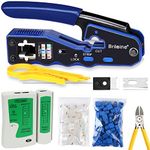 Brileine RJ45 Crimp Tool Kit Cat5e Cat6 Crimping Tool, RJ45 Crimper Kit