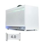 MiniNeo S400 10.8L Portable Mini-ITX Computer Case w/PCIe 4.0 Cable, Advanced Vented Panel, Front Type-C USB3.0 Ports, Fit Triple Slot GPU, SFF Small Form Factor PC Chassis (White)