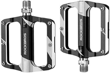 ROCKBROS Mountain Bike Pedals Flat Bicycle MTB Pedals 9/16 Lightweight Road Bike Pedals Carbon Fiber Sealed Bearing Flat Pedals