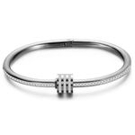 Shining Diva Fashion Latest Stylish Stainless Steel Crystal Gift Bracelet for Women and Girls (rrsd16002b)(Silver) Anti Tarnish Jewellery