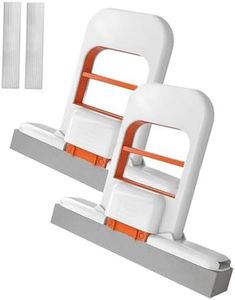 Mini Foldable Desktop Mop, Mini Mop for Small Spaces, Portable Cleaning Sponge Mop for Bathroom, Kitchen, Countertops, Glass, Tile-Wet/Dry Use with One-Hand Squeeze Handle & Replaceable Head (2 Set)