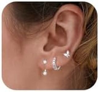 Kenivira 3 Pares Pendientes Plata Para Mujer Pendientes Chapados En Oro 14 Quilates Hipoalergénicos Pequeños Juegos De Pendientes De Aro Para Múltiples Piercings