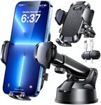 2026 Upgraded Pro Version Phone Holder for Car [Patent & Safety Certs] (Bumpy Roads Friendly) Universal Long Arm Military-Grade Strong Suction Cell Phone Mount Car Dashboard Windshield Vent,Black
